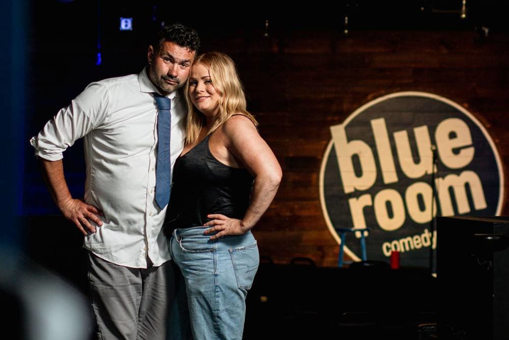 Owners Chris and Mollye Richele project Blue Room Comedy Club will reach $1 million in revenue this year.